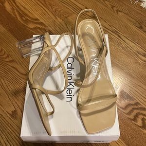 Calvin Klein | Shoes | Calvin Klein Idina Strappy Lucite Heel | Poshmark